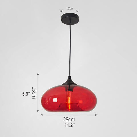 Kugelförmige Pendelleuchte, Glas-Kronleuchter, E27-Sockel, für Wohnzimmer, Schlafzimmer, Esszimmer, Büro, Bar, Café, Rot