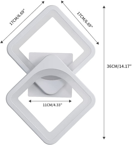 24W LED-Wandleuchte, modernes Design, 6000K Kaltweiß-Beleuchtung, Innenwandlampe für Wohnzimmer, Schlafzimmer, Treppen, Flur, Badezimmer 