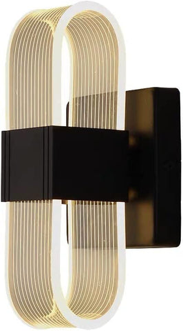 LED-Wandleuchte für den Innenbereich, dimmbar, 12 W, moderne Wandleuchte, romantisches, kreatives Acryl-Design für Schlafzimmer, Wohnzimmer, Flur, Treppenhaus, Hotel, 3000 K–6000 K weißes Licht (schwarz)