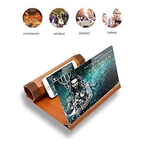 Faltbare Handy-Bildschirmlupe aus massivem Holz, geeignet zum Ansehen von Filmvideos auf allen Smartphones, Weihnachtsgeschenk