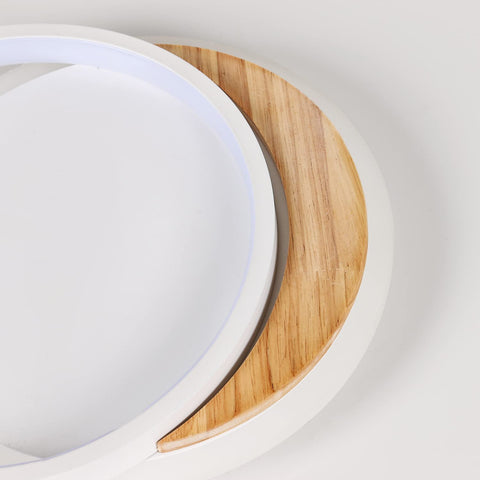 Moderne LED-Deckenleuchte, 28W Moderne Deckenleuchte, Ø30CM * 5CM Runde LED-Deckenleuchte aus Holz für Schlafzimmer, Küche, Flur, Eingang, kaltweißes Licht, 6000K