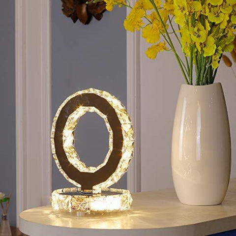 Tischlampen aus Glas, moderne LED-Nachttischlampen aus Edelstahl, runde 12-W-Schreibtischlampe, warmweißes Licht