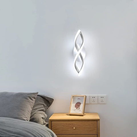 Innenwandleuchte, moderne LED-Wandleuchte 16 W 1800 lm, Kaltweiß 6500 K, geschwungene Design-Wandleuchten für Schlafzimmer, Treppenhaus, Wohnzimmer