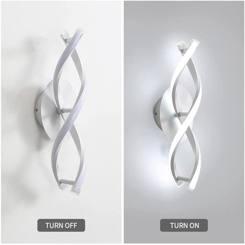 Innenwandleuchte, moderne LED-Wandleuchte 16 W 1800 lm, Kaltweiß 6500 K, geschwungene Design-Wandleuchten für Schlafzimmer, Treppenhaus, Wohnzimmer