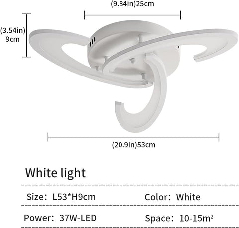 LED-Deckenleuchte, 36 W, 3240 lm, Deckenleuchte, Kleeblatt-Design, Deckenleuchte für Schlafzimmer, Wohnzimmer, Esszimmer, weißes Acryl, 6500 K kaltweißes Licht 