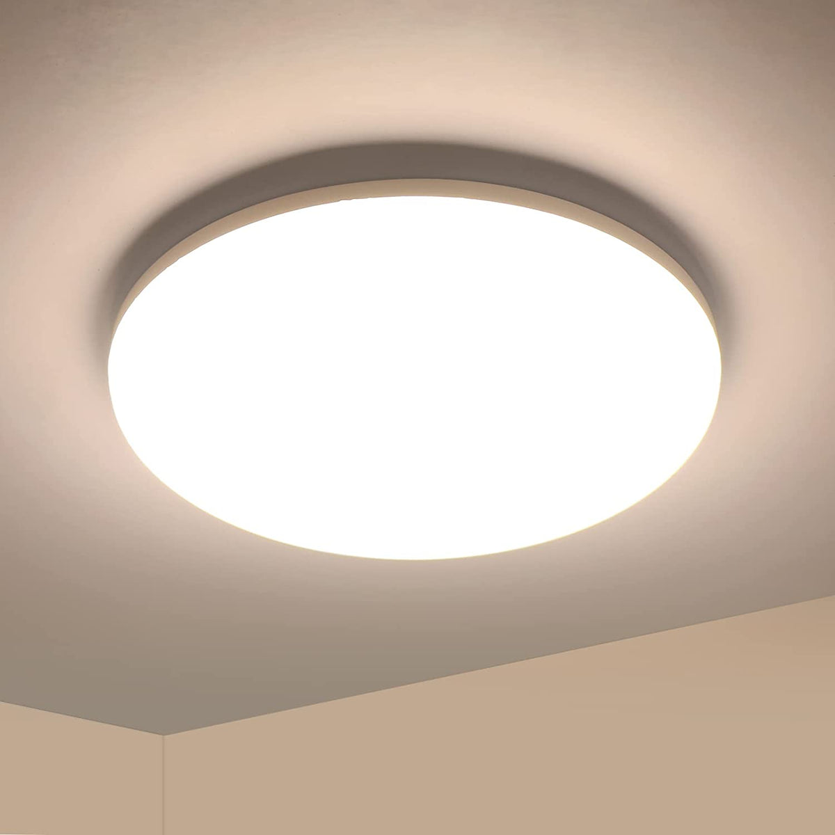 LED-Deckenleuchte, 36 W, 3200 lm, moderne Deckenleuchte, ultradünne runde LED-Deckenleuchte für Badezimmer, Küche, Schlafzimmer, Flur, Balkon, Ø23 x H4 cm, 4000 K natürliches Weiß