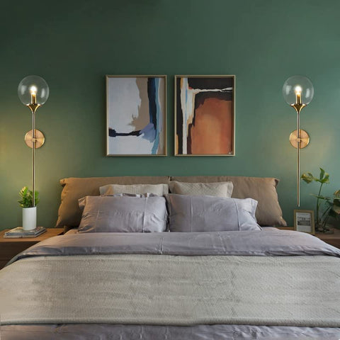Nordic Moderne Glas Wandleuchte E14 Gold LED Hintergrund Wandleuchte für Küche Badezimmer Innenleuchte Wohnkultur (Transparent)