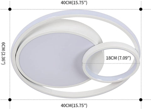 LED-Deckenleuchte, 50 W, 5600 lm, Deckenlampe, moderne LED-Deckenleuchte für Schlafzimmer, Wohnzimmer, Flur, Büro, Badezimmer, Küche, kaltweißes Licht 6000 K