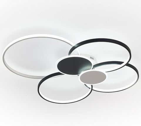 LED-Deckenleuchte, dimmbar, moderne Kreisringe-Deckenleuchte, 3000–6000 K, für Wohnzimmer, Schlafzimmer, Esszimmer, Büro