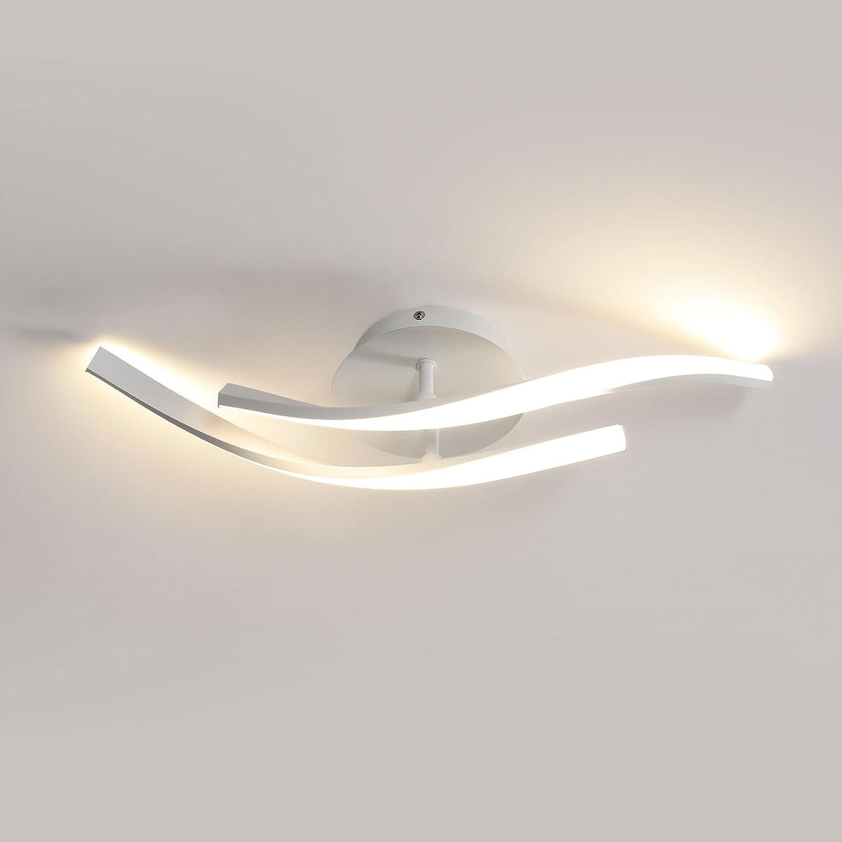 Plafonnier LED 18W Design moderne Blanc Chaud 3000K Forme de ligne Lampe de Plafond