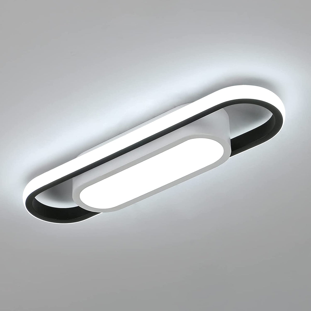 Moderne LED-Deckenleuchte, 24 W, 1800 lm, rechteckige Deckenleuchte, kaltweißes Licht 6000 K, Acryl-Deckenleuchte für Wohnzimmer, Schlafzimmer, Küche, Flur, Studio