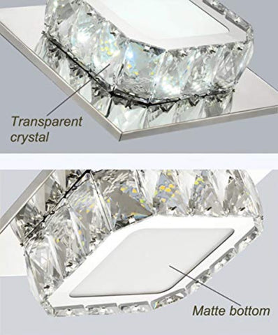 LED-Kristall-Deckenleuchte, Kristall-Deckenleuchte, 12 W Kristall-Kronleuchter für Flur, Schlafzimmer, Küche, Kinderzimmer 6000 K (weiß kalt) (Einzelschicht)
