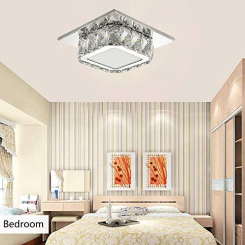 LED-Kristall-Deckenleuchte, Kristall-Deckenleuchte, 12 W Kristall-Kronleuchter für Flur, Schlafzimmer, Küche, Kinderzimmer 6000 K (weiß kalt) (Einzelschicht)