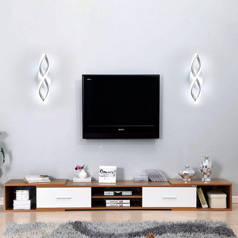 Innenwandleuchte, moderne LED-Wandleuchte 16 W 1800 lm, Kaltweiß 6500 K, geschwungene Design-Wandleuchten für Schlafzimmer, Treppenhaus, Wohnzimmer