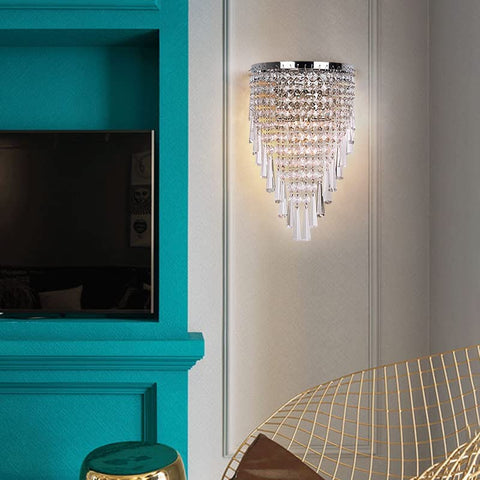 LED-Kristallwandleuchte, moderne LED-Wandleuchte für den Innenbereich, Dekoration, Wandleuchte für Schlafzimmer, Flur, Küche, Wohnzimmer, Esszimmer, 22 cm * 18 cm