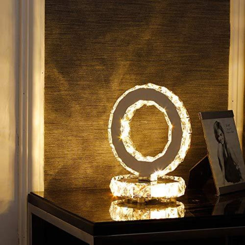 Tischlampen aus Glas, moderne LED-Nachttischlampen aus Edelstahl, runde 12-W-Schreibtischlampe, warmweißes Licht