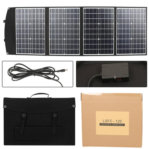 120 W tragbare, faltbare Solarmodule für Camping, Wandern, Tasche, Ladegerät