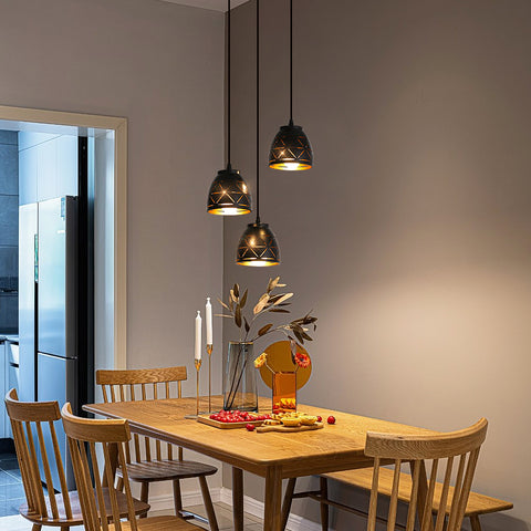 3-flammige Retro-Pendelleuchten, industrieller hohlgeschnitzter Kronleuchter, E27-Vintage-Metall-Deckenleuchte, Beleuchtung für Wohnzimmer, Küche, Flur, Restaurant, Loft, Café, Bar