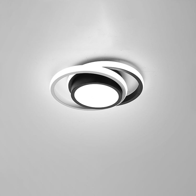 Moderne LED-Deckenleuchte, 21 W 2-Ring-Deckenleuchte, weiße Acryl-Metall-Deckenleuchte für Wohnzimmer, Arbeitszimmer 4500 K