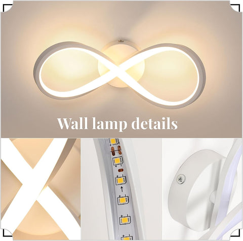LED-Deckenleuchte, modernes Design, warmweiß 3000 K, Deckenleuchte für Wohnzimmer, Schlafzimmer, Esszimmer, Büro, Weiß