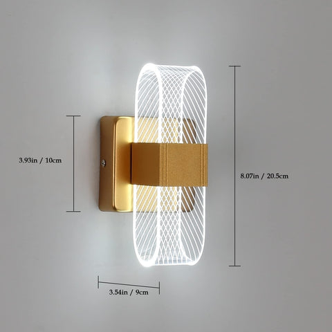 10 W dimmbare LED-Innenwandleuchte, moderne kreative romantische Acryl-Design-Wandlampe, 3000 K-6000 K Licht, Nachttischlampe für Schlafzimmer, Wohnzimmer, Flur (Gold)