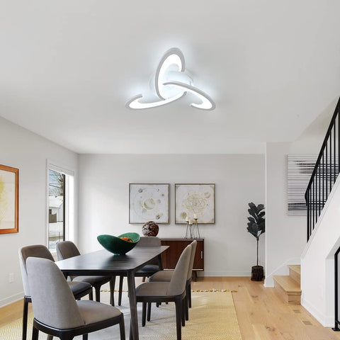 LED-Deckenleuchte, 36 W, 3240 lm, Deckenleuchte, Kleeblatt-Design, Deckenleuchte für Schlafzimmer, Wohnzimmer, Esszimmer, weißes Acryl, 6500 K kaltweißes Licht 