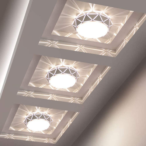 Moderne LED-Deckenleuchte, Polygon-Deckenleuchte, Oberflächenmontage, 8 W, 220 V, weißes Licht für Wohnzimmer, Flur, Treppenhaus, Küche, Durchmesser 22 cm