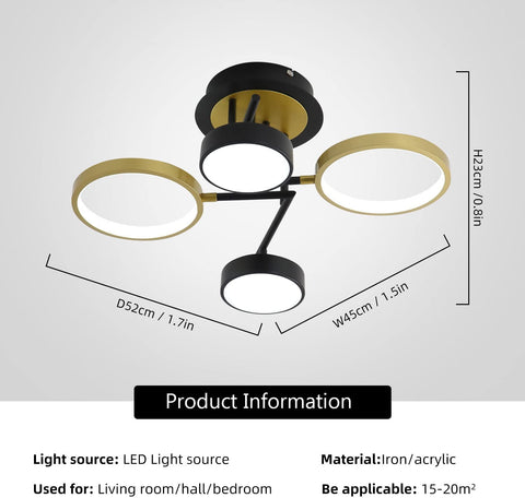 Moderne LED-Deckenleuchte, 28 W, runde Deckenleuchte, 4 Ringe, Deckenleuchte, Kronleuchter für Schlafzimmer, Wohnzimmer, Flur, Büro, Esszimmer, Küche 