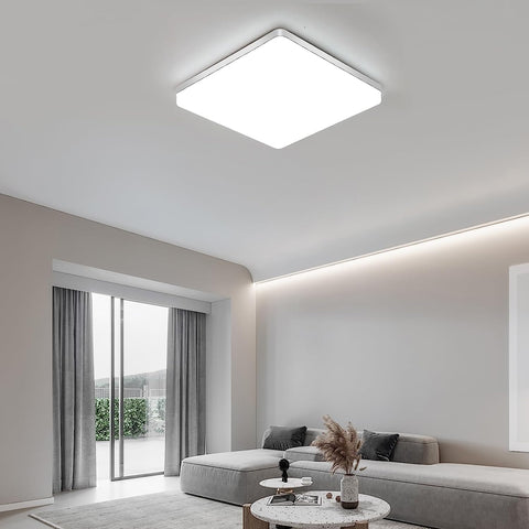 Quadratische LED-Deckenleuchte, LED-Deckenleuchte, IP44-LED-Deckenleuchte, Deckenleuchte, anwendbar für Badezimmer, Wohnzimmer, Küche, Schlafzimmer, Flur, Balkon, 48 W, 6500 K (30 x 30 cm) 