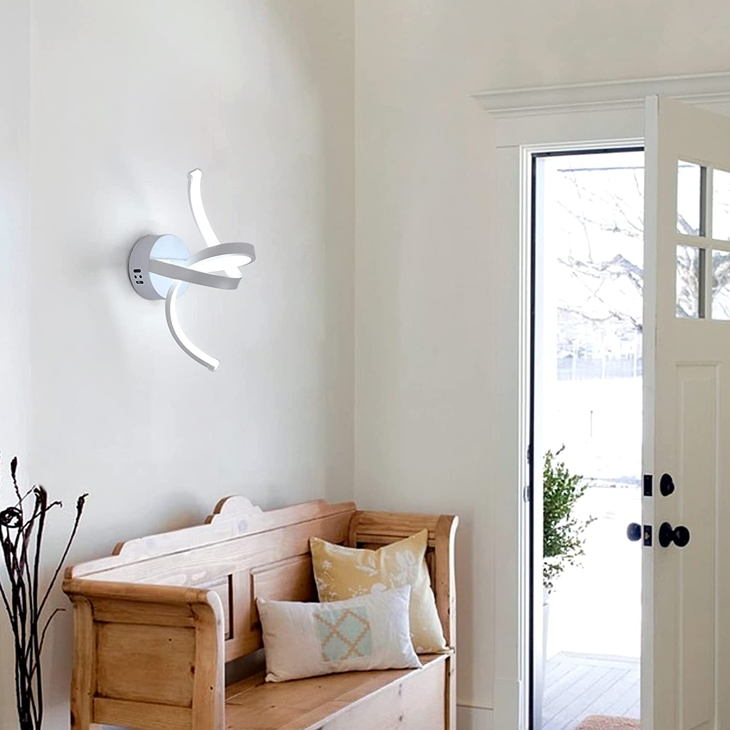 Applique Murale Interieur, 19W Appliques LED Design Courbe, Lampe Murale Moderne