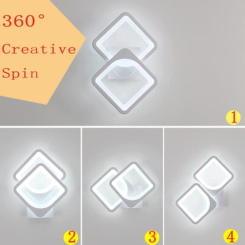 24W LED-Wandleuchte, modernes Design, 6000K Kaltweiß-Beleuchtung, Innenwandlampe für Wohnzimmer, Schlafzimmer, Treppen, Flur, Badezimmer 