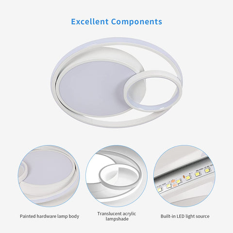 LED-Deckenleuchte, 50 W, 5600 lm, Deckenlampe, moderne LED-Deckenleuchte für Schlafzimmer, Wohnzimmer, Flur, Büro, Badezimmer, Küche, kaltweißes Licht 6000 K