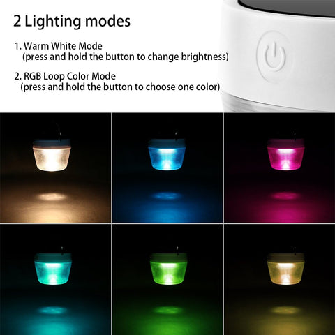 Wiederaufladbare USB-Laterne – dimmbare und RGB tragbare LED-Solar-Camping-Laterne, Sicherheits-Taschenlampe, wasserdichtes Suchlicht für Wandern, Angeln, Stromausfälle (weiß)