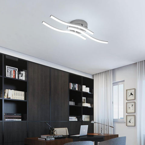 LED-Deckenleuchte, Wellenförmige Pendelleuchte, 18 W, 1600 Lumen, integrierte LEDs, moderner Kronleuchter für Wohnzimmer oder Küche, 220 V, IP20, kaltweißes Licht 6500 K