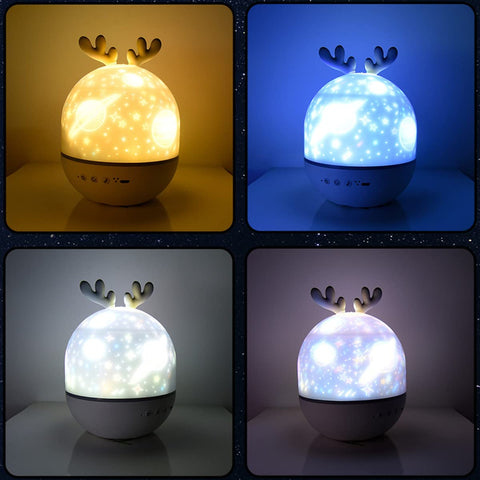Baby-Projektor-Nachtlicht, LED-Kindernachtlicht, Musik- und Lichtlampe, 360 ° Drehung mit 8 Musik-, 6 Filmthemen, USB-Fernbedienung, Sternprojektorlampe, Nachttischlampen, Stimmungslampen