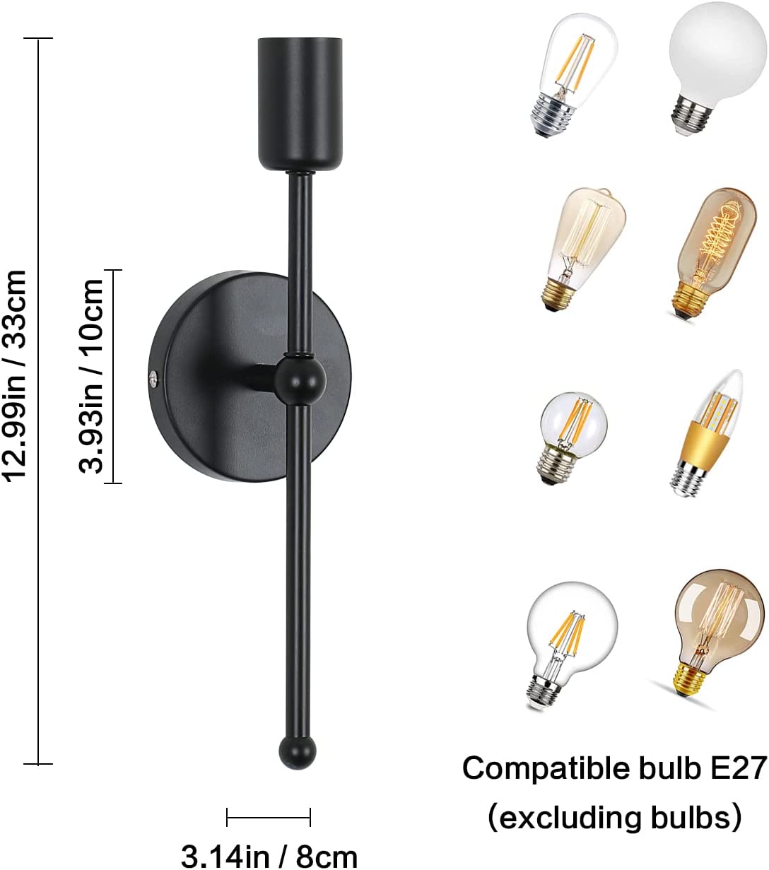 Tableau des dimensions des lampes murales 