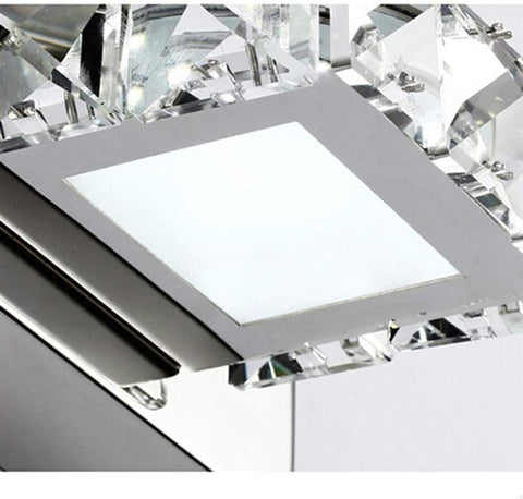3W 5500k LED Kristall Spiegel Scheinwerfer Wandleuchte Edelstahl Acryllampe IP44 Wasserfest und Beschlagfrei (Silber), 16x5cm