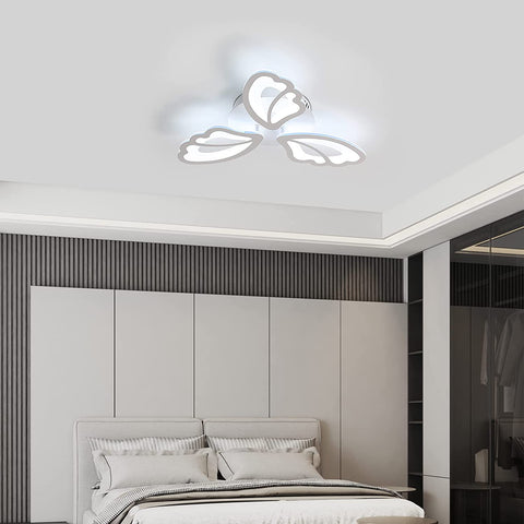 42 W 3480 Lumen LED-Deckenleuchte, moderne weiße Deckenleuchte, 6000 K Acryl-Deckenleuchte, 3 Flügel müssen zusammengebaut werden, für Wohnzimmer, Schlafzimmer