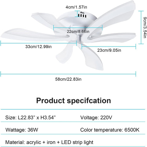 Moderne LED-Deckenleuchte, 36 W, 4000 lm, kreative V-Design-Deckenleuchte, weiße Acryl-Deckenleuchte für Schlafzimmer, Wohnzimmer, Restaurant, Küche, 6500 K Kaltweiß 