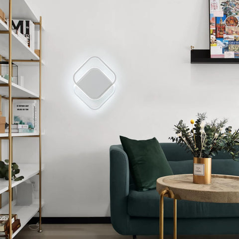 Moderne LED-Deckenleuchte, quadratische LED-Deckenleuchte 24 W, 2200 lm, 6000 K kaltweiße Deckenleuchte, Acryl-Deckenleuchte, für Schlafzimmer, Wohnzimmer, Küche, Flur (weiß)