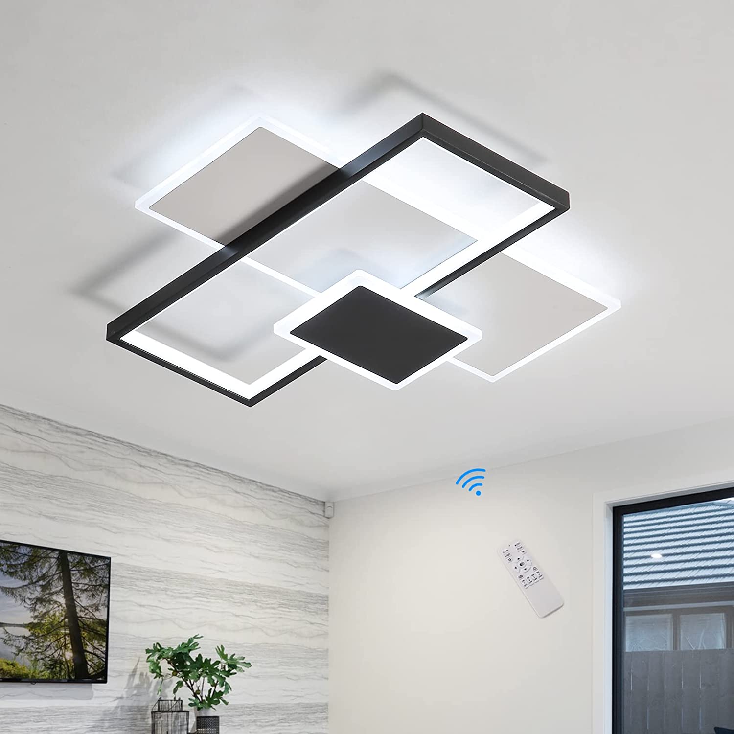 Plafonnier LED Moderne, Éclairage de Plafond LED Dimmable