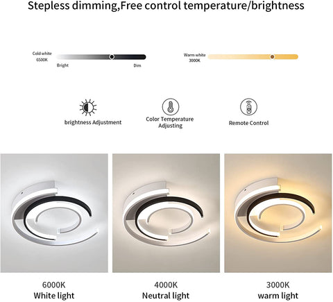 Dimmbare LED-Deckenleuchte mit Fernbedienung, 36 W, moderne LED-Deckenleuchte, 41 cm, Schlafzimmer-Deckenleuchten für Zuhause, Büro, Schlafzimmer, Wohnzimmer, Küche, Balkon, Flur, 3000–6000 K