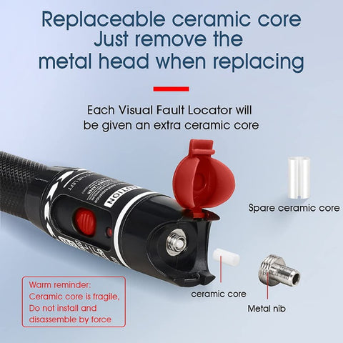 50mW Fiber Optic Pen Visual Fault Locator Glasfaserkabel Tester Meter für CATV 30-50km