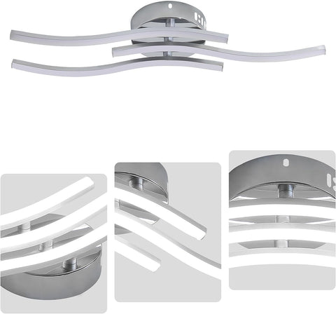 LED-Deckenleuchte, Wellenförmige Pendelleuchte, 18 W, 1600 Lumen, integrierte LEDs, moderner Kronleuchter für Wohnzimmer oder Küche, 220 V, IP20, kaltweißes Licht 6500 K