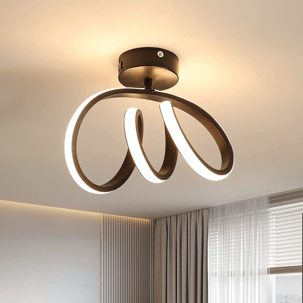 Moderne LED-Deckenleuchte für den Innenbereich, LED-Wandleuchte, 24 W, Flur-Deckenleuchte für Schlafzimmer, Esszimmer, Küche, Flur, 3000 K warmweißes Licht, Durchmesser 28 cm