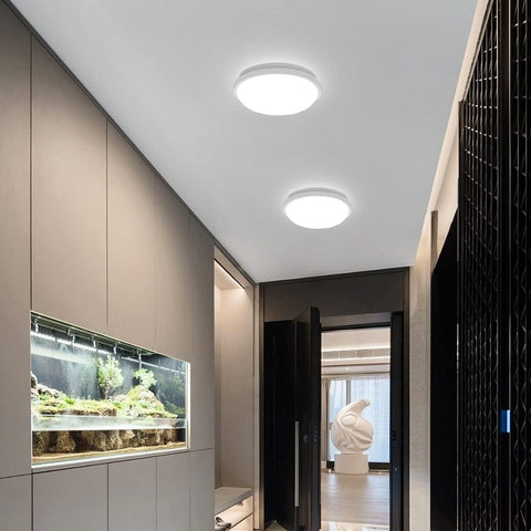 Runde LED-Deckenleuchte, Deckenlampe für Badezimmer, IP54 wasserdicht, 6500 K Kaltweiß, moderne Deckenleuchte für Badezimmer, Schlafzimmer, Küche, Wohnzimmer, Balkon, 20 W, Durchmesser 22 cm 