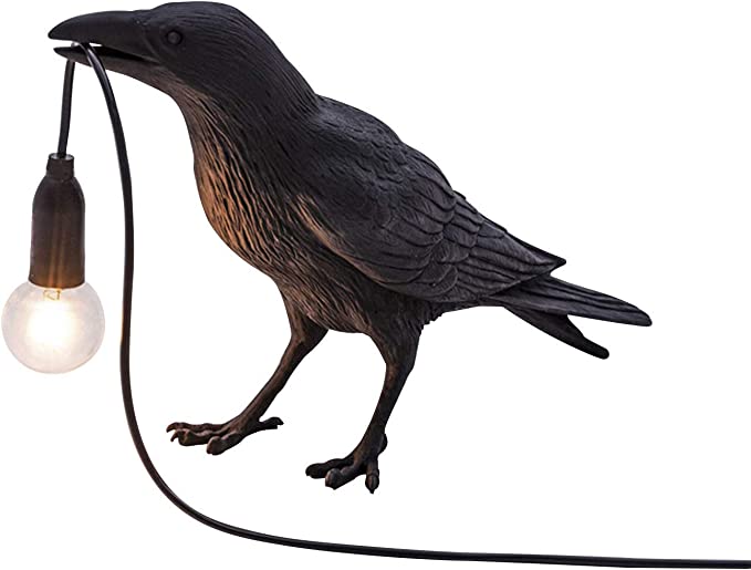 Creative Lights Crow Wandlampe Vogel Harz bewegliche Tischlampe Nordic Energiesparlampe Schwarz