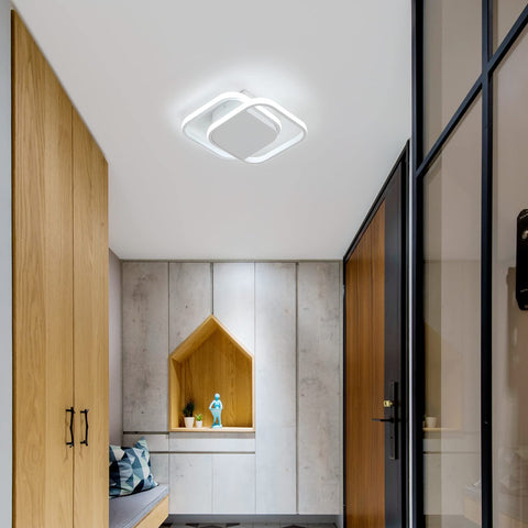 Moderne LED-Deckenleuchte, quadratische LED-Deckenleuchte 24 W, 2200 lm, 6000 K kaltweiße Deckenleuchte, Acryl-Deckenleuchte, für Schlafzimmer, Wohnzimmer, Küche, Flur (weiß)