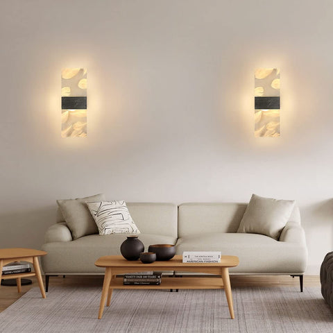 2 Stück Innenwandleuchte 12 W, 3000 K warmweißes Licht, Innen-LED-Wandleuchte, Acrylfeder, moderne LED-Wandbeleuchtung für Schlafzimmer, Wohnzimmer, Flur, Treppenhaus (Silber)