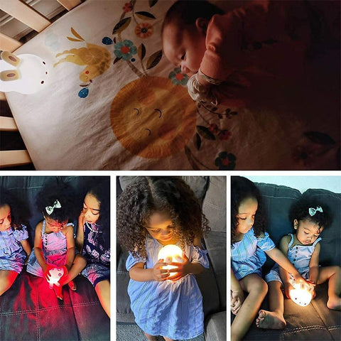 Nachtlicht für Kinder, Babys, LED-Nachtlichter, Tierfarbe, Kaninchentyp, wiederaufladbar, veränderbar, geeignet für Kinder, Babys und Mädchen